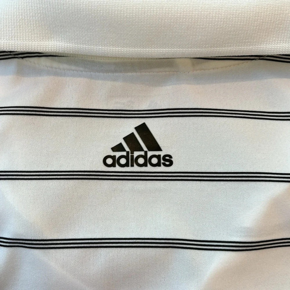 Adidas Men’s Golf Polo White Stripe PureMotion Short Size XL - Picture 3 of 6
